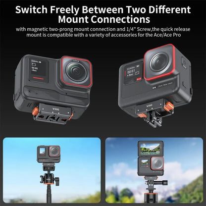 VRIG Magnetic Quick Release Adapter for Insta360 / DJI Action / GoPro HERO, Base, Base+Top Cover Kit - ORIWHIZDJI & Insta360 AccessoriesInsta360 Ace SeriesMounts