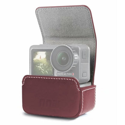Waterproof Mini Leather Case Storage Carrying Box for DJI OSMO Action / GoPro / SJCAM / Xiaomi Mi Jia, Black, Coffee - ORIWHIZCase & BagsDJI & Insta360 AccessoriesOsmo Pocket Accessories