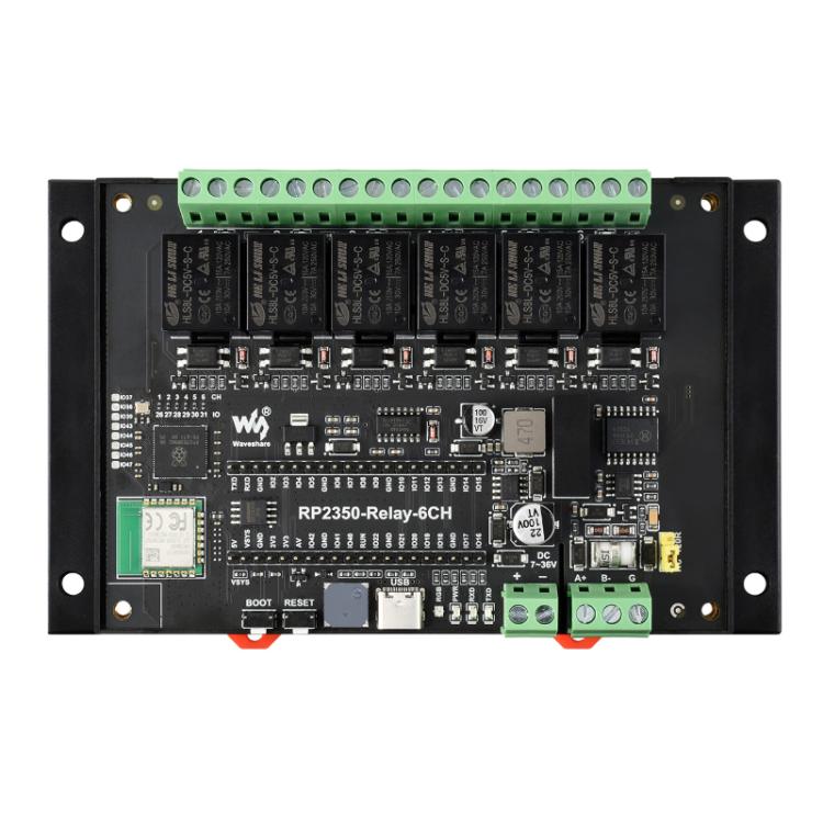 WAVESHARE RP2350 Industrial Control Board 6 - Channel Relay Module, Based On RP2350 Microcontroller, Supports Wxternal Interfaces RS485 And Pico, With Wi - Fi Module - ORIWHIZArduino & SCM SuppliesConsumer ElectronicsRelay Module