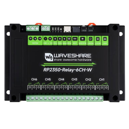 WAVESHARE RP2350 Industrial Control Board 6 - Channel Relay Module, Based On RP2350 Microcontroller, Supports Wxternal Interfaces RS485 And Pico, With Wi - Fi Module - ORIWHIZArduino & SCM SuppliesConsumer ElectronicsRelay Module