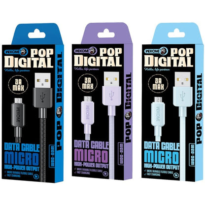 WEKOME WDC - 03 Tidal Energy Series 3A USB to Micro USB Braided Data Cable, Length: 1m, USB to Micro USB - ORIWHIZ