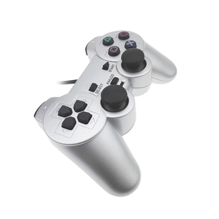 Wired Gamepad Dual Motor Vibration Silver Fuel Injection Gamepad Suitable For PS2, For PS2 - ORIWHIZSony AccessoriesSony Accessories GamepadsToys & Hobbies