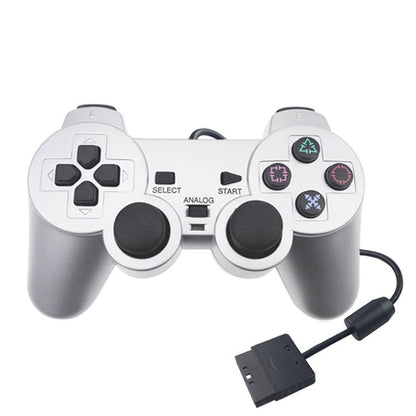 Wired Gamepad Dual Motor Vibration Silver Fuel Injection Gamepad Suitable For PS2, For PS2 - ORIWHIZSony AccessoriesSony Accessories GamepadsToys & Hobbies