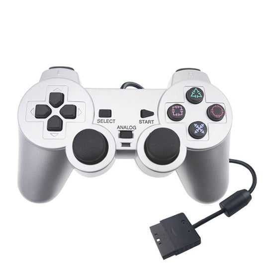 Wired Gamepad Dual Motor Vibration Silver Fuel Injection Gamepad Suitable For PS2, For PS2 - ORIWHIZSony AccessoriesSony Accessories GamepadsToys & Hobbies