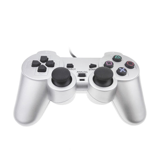 Wired Gamepad Dual Motor Vibration Silver Fuel Injection Gamepad Suitable For PS2, For PS2 - ORIWHIZSony AccessoriesSony Accessories GamepadsToys & Hobbies