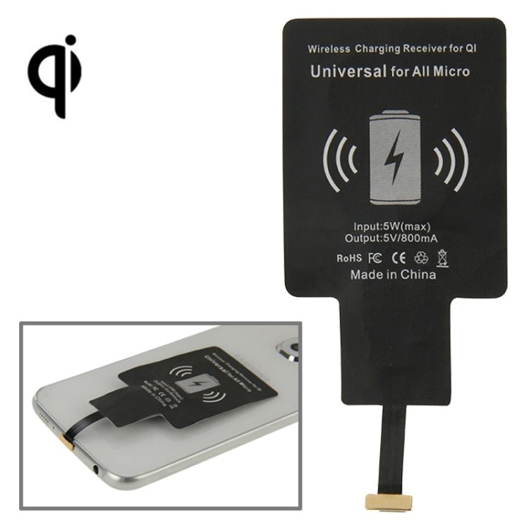 Wireless Charging Receiver For QI, Universal for All Micro, For Micro USB Phones - ORIWHIZ