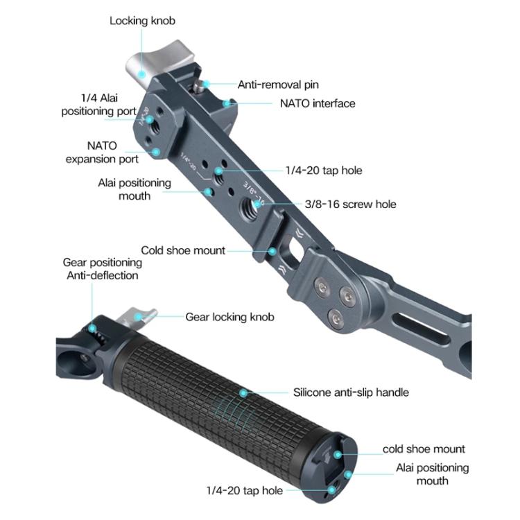 XILETU Adjustable Angle Handle Grip For DJI RS 4 Mini/RS 4 Pro/RS 4/RS 3 Mini/RS 3 Pro/RS 2 Stabilizers - ORIWHIZDJI & Insta360 AccessoriesDJI Ronin SeriesXILETU