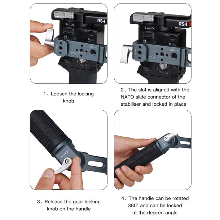 XILETU Adjustable Angle Handle Grip For DJI RS 4 Mini/RS 4 Pro/RS 4/RS 3 Mini/RS 3 Pro/RS 2 Stabilizers - ORIWHIZDJI & Insta360 AccessoriesDJI Ronin SeriesXILETU