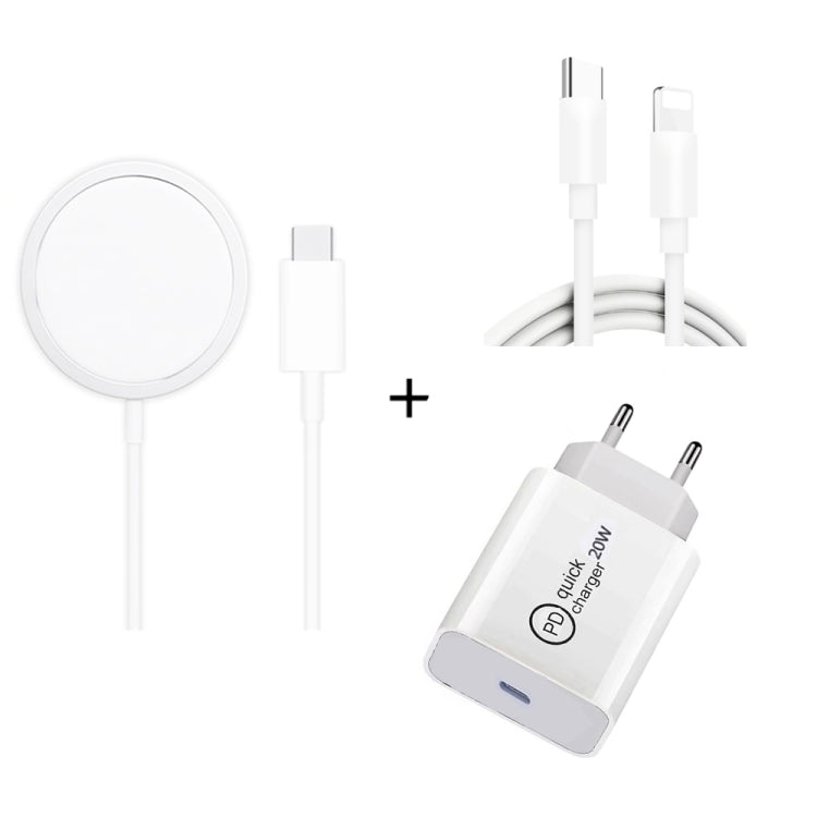 XJ - 32 3 in 1 15W Magnetic Suction Wreless Charging + PD 20W USB - C / Type - C Travel Charging + USB - C / Type - C to 8 Pin Fast Charging Cable for iPhone Series, US Plug, EU Plug, UK Plug - ORIWHIZ
