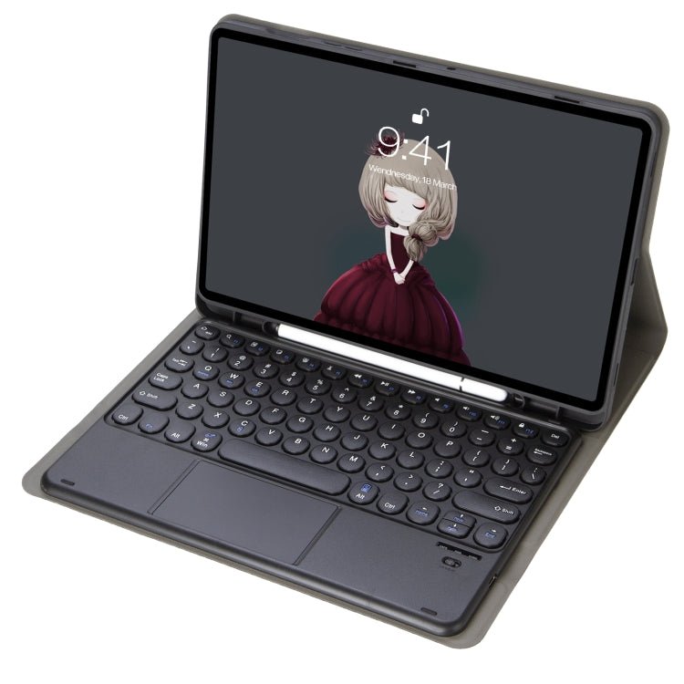 YA098B - A Detachable Lambskin Texture Round Keycap Bluetooth Keyboard Leather Case with Touch Control & Pen Slot & Stand, For iPad Air 5 / 4 10.9 inch 2020 / Pro 11 inch 2020 / 2018, For iPad 10.2 (2020) & (2019) / Air 3 10.5 inch / Pro 10.5 inch�������... - ORIWHIZApple AccessoriesiPad KeyboardiPad Keyboard Universal
