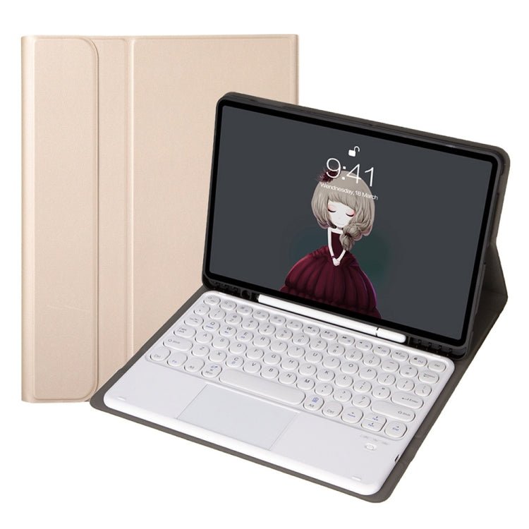YA098B - A Detachable Lambskin Texture Round Keycap Bluetooth Keyboard Leather Case with Touch Control & Pen Slot & Stand, For iPad Air 5 / 4 10.9 inch 2020 / Pro 11 inch 2020 / 2018, For iPad 10.2 (2020) & (2019) / Air 3 10.5 inch / Pro 10.5 inch�������... - ORIWHIZApple AccessoriesiPad KeyboardiPad Keyboard Universal