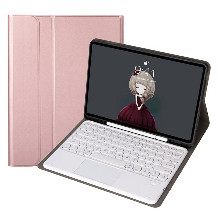 YA098B - A Detachable Lambskin Texture Round Keycap Bluetooth Keyboard Leather Case with Touch Control & Pen Slot & Stand, For iPad Air 5 / 4 10.9 inch 2020 / Pro 11 inch 2020 / 2018, For iPad 10.2 (2020) & (2019) / Air 3 10.5 inch / Pro 10.5 inch�������... - ORIWHIZApple AccessoriesiPad KeyboardiPad Keyboard Universal