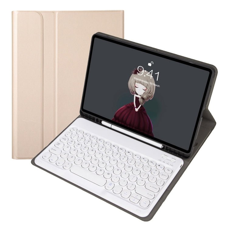 YA098B Detachable Lambskin Texture Round Keycap Bluetooth Keyboard Leather Case with Pen Slot & Stand, For iPad Air 5 / 4 10.9 inch 2020 / Pro 11 inch 2020 / 2018, For iPad 10.2 (2020) & (2019) / Air 3 10.5 inch / Pro 10.5 inch�������������������������... - ORIWHIZiPad Keyboard Samsung KeyboardMobile AccessoriesTablet PC Keyboard