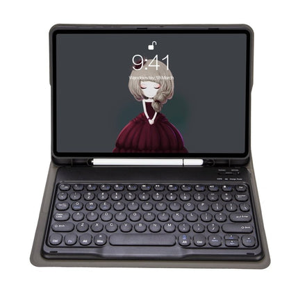 YA11B 2021 Detachable Lambskin Texture Round Keycap Bluetooth Keyboard Leather Case with Pen Slot & Stand, For iPad Pro 11 2021 / Air4 / Air5 / Pro 11 - ORIWHIZApple AccessoriesiPad KeyboardiPad Keyboard For iPad Pro