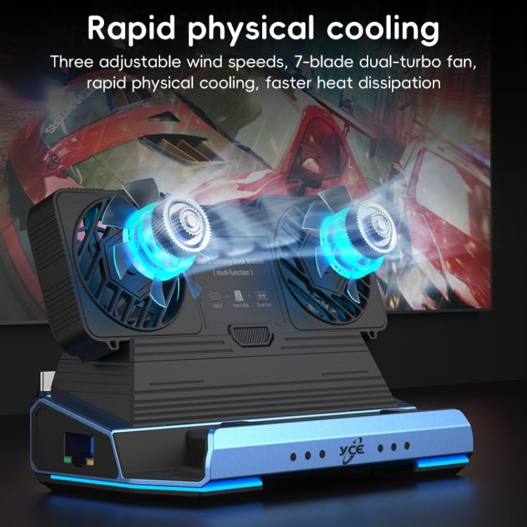 YCE - V279 10 in 1 USB - C Gaming Dock Station Hard Disk Enclosure with Detachable Fan, 10 in 1 - ORIWHIZSteam Deck AccessoriesSteam Deck Accessories Other AccessoriesToys & Hobbies