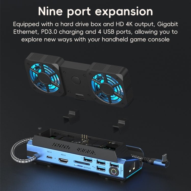 YCE - V279 10 in 1 USB - C Gaming Dock Station Hard Disk Enclosure with Detachable Fan, 10 in 1 - ORIWHIZSteam Deck AccessoriesSteam Deck Accessories Other AccessoriesToys & Hobbies