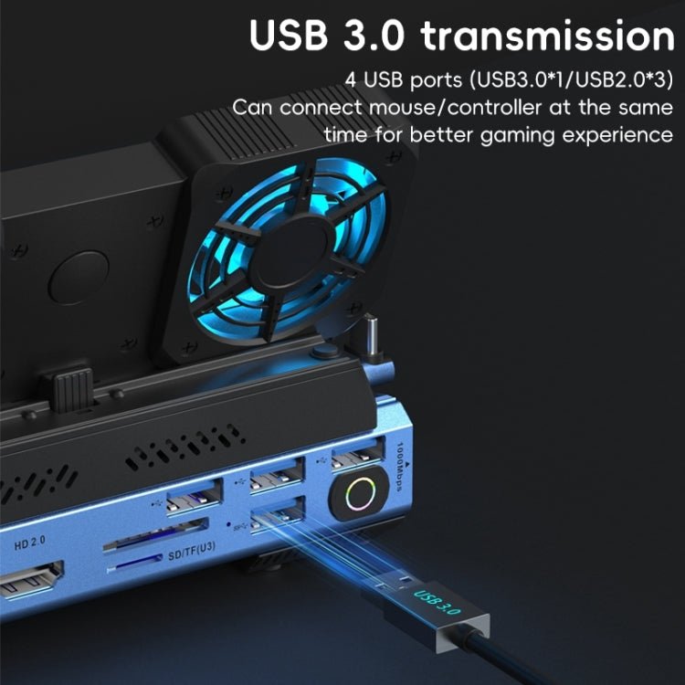 YCE - V279 10 in 1 USB - C Gaming Dock Station Hard Disk Enclosure with Detachable Fan, 10 in 1 - ORIWHIZSteam Deck AccessoriesSteam Deck Accessories Other AccessoriesToys & Hobbies