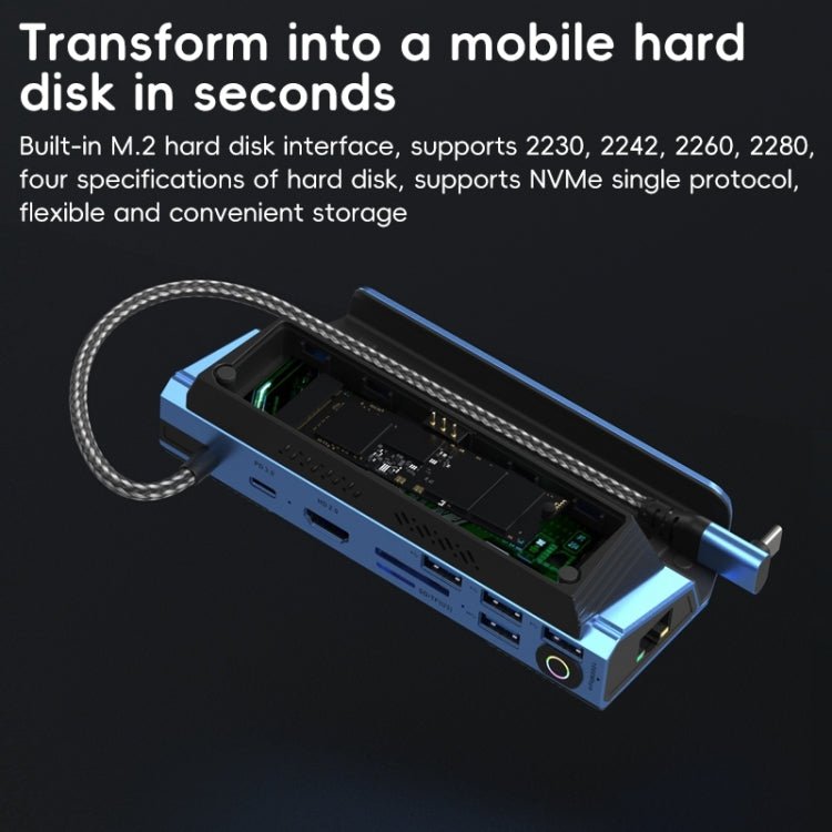 YCE - V279 10 in 1 USB - C Gaming Dock Station Hard Disk Enclosure with Detachable Fan, 10 in 1 - ORIWHIZSteam Deck AccessoriesSteam Deck Accessories Other AccessoriesToys & Hobbies