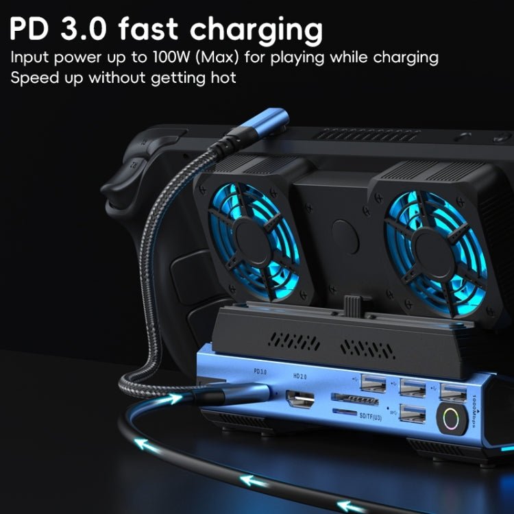 YCE - V279 10 in 1 USB - C Gaming Dock Station Hard Disk Enclosure with Detachable Fan, 10 in 1 - ORIWHIZSteam Deck AccessoriesSteam Deck Accessories Other AccessoriesToys & Hobbies