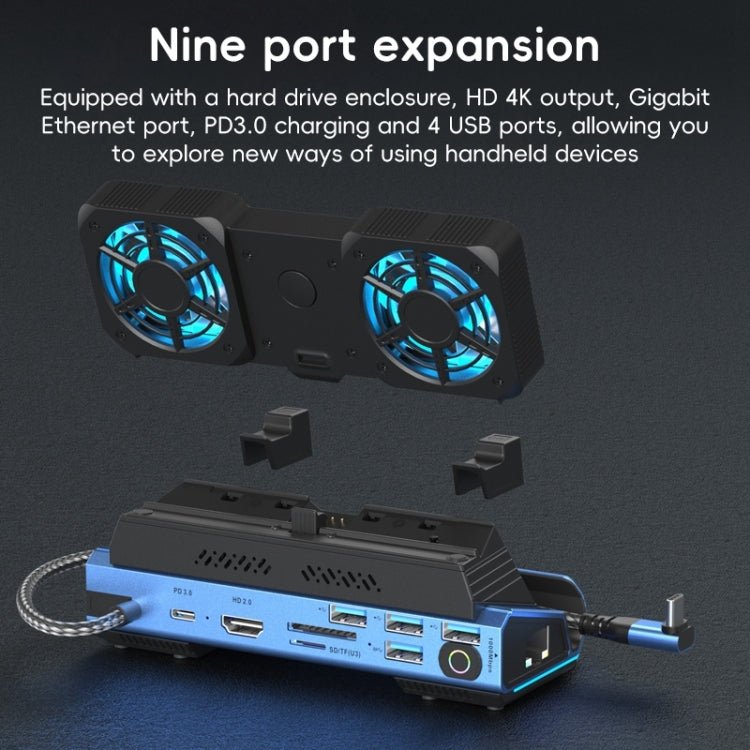 YCE - V279A 9 in 1 USB - C Gaming Dock Station with Detachable Fan, 9 in 1 - ORIWHIZSteam Deck AccessoriesSteam Deck Accessories Other AccessoriesToys & Hobbies