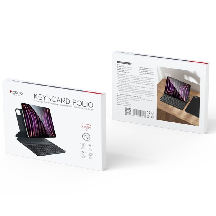 Yesido Dual - sided Clip Magnetic Keyboard Leather Case, For iPad Pro 11 2022 / Air 10.9 2022, For iPad 10th Gen 10.9 2022 - ORIWHIZApple AccessoriesiPad KeyboardiPad Keyboard For iPad Pro