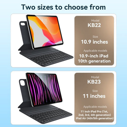 Yesido Dual - sided Clip Magnetic Keyboard Leather Case, For iPad Pro 11 2022 / Air 10.9 2022, For iPad 10th Gen 10.9 2022 - ORIWHIZApple AccessoriesiPad KeyboardiPad Keyboard For iPad Pro