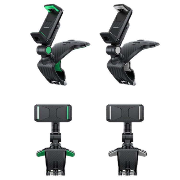 YF011 Car Central Control Instrument Panel Mobile Phone Bracket With Number Plate, Black Gray, Black Green - ORIWHIZ