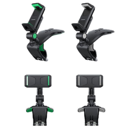 YF011 Car Central Control Instrument Panel Mobile Phone Bracket With Number Plate, Black Gray, Black Green - ORIWHIZ