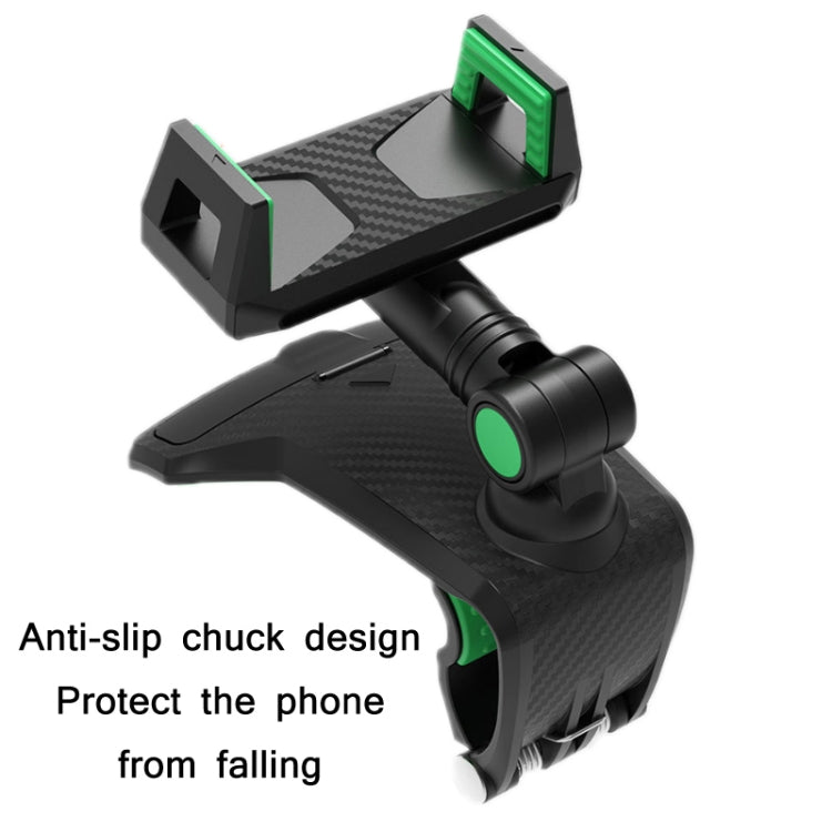 YF011 Car Central Control Instrument Panel Mobile Phone Bracket With Number Plate, Black Gray, Black Green - ORIWHIZ