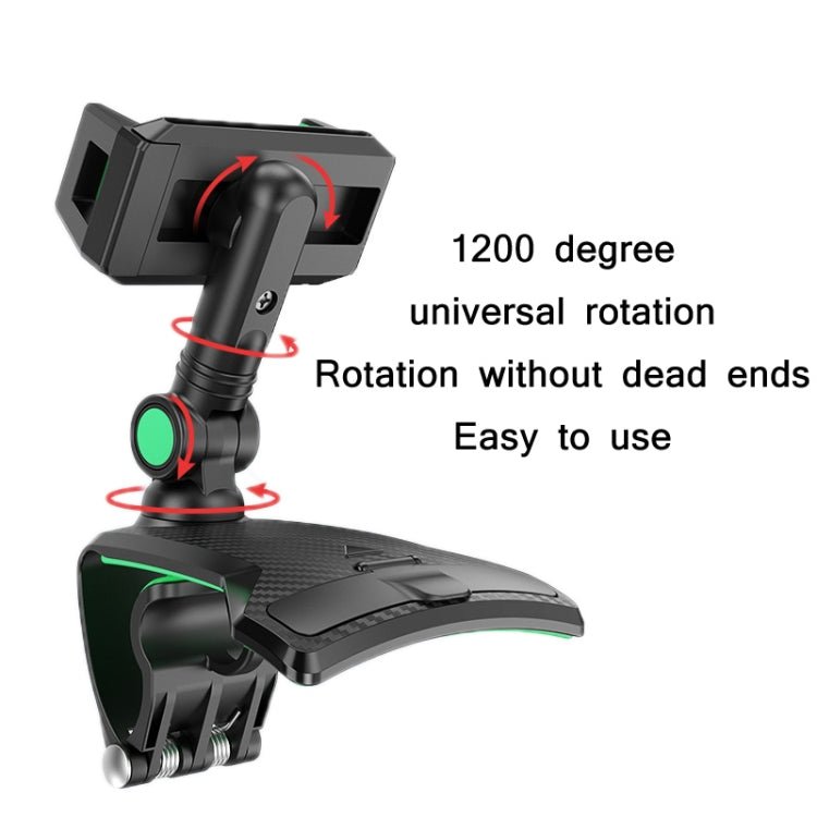YF011 Car Central Control Instrument Panel Mobile Phone Bracket With Number Plate, Black Gray, Black Green - ORIWHIZ