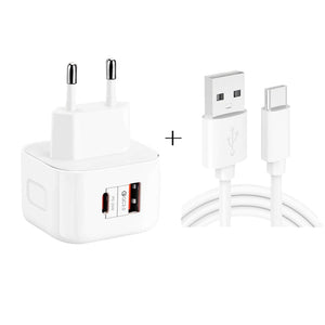 YSY - 6087PD 20W PD3.0 + QC3.0 Dual Fast Charge Travel Charger with USB to Type - C Data Cable, EU Plug, US Plug, UK Plug - ORIWHIZ