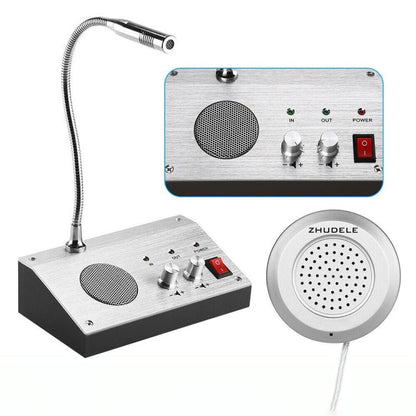 ZHUDELE ZDL - 9908 Window Two - way Walkie - talkie Bank/Hospital/Station/Counter Microphone Amplifier,EU Plug - ORIWHIZConsumer ElectronicsWalkie TalkieWalkie Talkie Microphones & Headsets