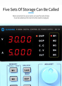 Adjustable DC Laboratory 30V 5A Lab Digital Power Supply Adjustable Voltage Regulator Switching Stabilizer Power Supply P-3005A - ORIWHIZ