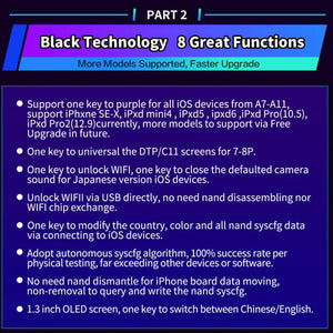 JC B-BOX C3 Box Pro For IPHONE A7-A11 One Key Purple Mode for iPhone and iPad Unlock WIFI Modify NAND Syscfg Data - ORIWHIZ