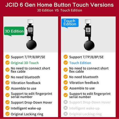 JC Universal Return Key 6 Gen Touch Panel Cable for iPhone 7 7P 8 8P Home Button Return Working Universal Fingerprint Flex Cable Repair - ORIWHIZ