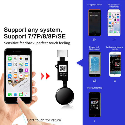 JC Universal Return Key 6 Gen Touch Panel Cable for iPhone 7 7P 8 8P Home Button Return Working Universal Fingerprint Flex Cable Repair - ORIWHIZ