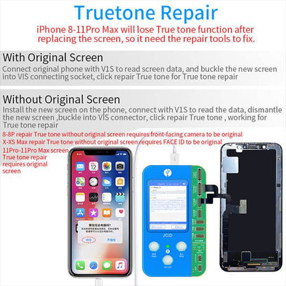JC V1S for iPhone 7 8 8P X Photosensitive Original Color Touch shock Battery Fingerprint SN Programmer for Matrix X-11 PRO MAX - ORIWHIZ