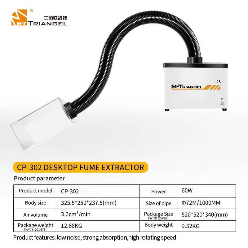 M-Triangel CP-302 Smoke Absorber Solder Fume Extractor For 12 11 Pro Max X Xs Xsmax Laser Marking PCB Welding Smoke Absorbing - ORIWHIZ