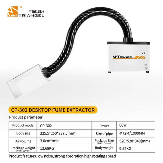M-Triangel CP-302 Smoke Absorber Solder Fume Extractor For 12 11 Pro Max X Xs Xsmax Laser Marking PCB Welding Smoke Absorbing - ORIWHIZ