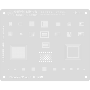 MIJING 0.12mm Japan Steel Tin Net for Iphone IPH 1-13 BGA Reballing Stencils Square Holes - ORIWHIZ