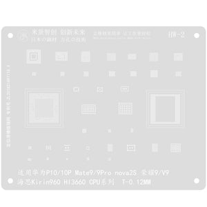 MJ BGA Reballing Solder Stencil Plant Tin Net for HW-1-4 P20/20Pro/Mate10/10 Pro/RS/10/V10/Kirin970/Hi3670 Tin Planting Tool - ORIWHIZ