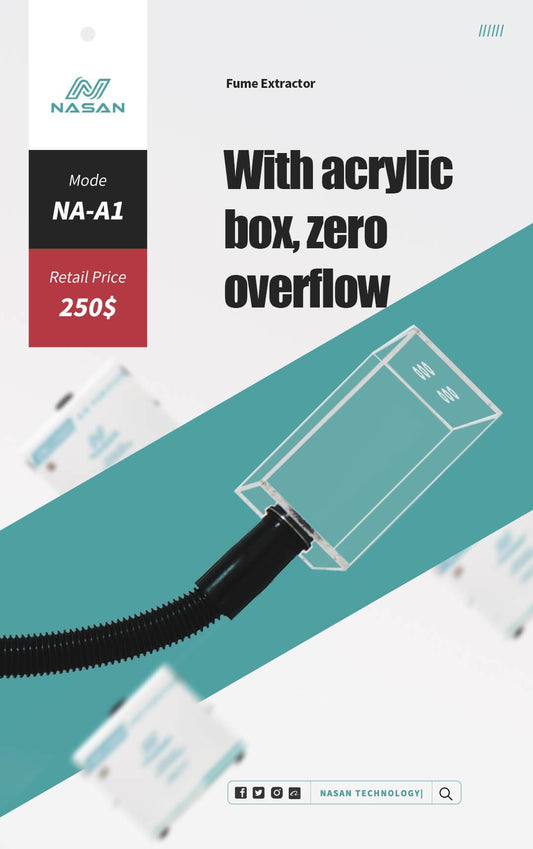 NASAN NA-A1 Smoke Purifying filter system with Acrylic box for laser machine workshop soldering smoke clean room - ORIWHIZ