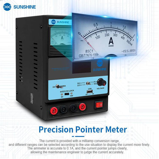 P-1502TA 15V 2A DC Power Supply With USB Port Portable Voltage Regulator LED Digital Display Charging Phone Laptop Repair Tool - ORIWHIZ