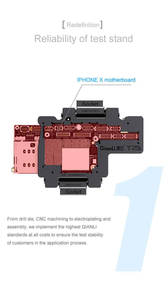 Qianli iSocket for iPhone X/XS/XSMAX Logic Board Function Diagnostic Quick Tester Phone Repair Motherboard Test Fixture - ORIWHIZ