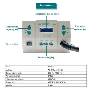 Quick 861DW 110v 220v Hot Air Rework Station Motherboard Soldering Repair Tool For Mobile Phone Repair - ORIWHIZ