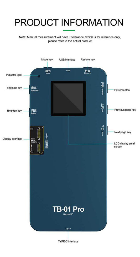 RELIFE TB-01 Pro Screen Display Tester 3D Touch Original Color Board LCD Programmer For 6G 6S 6P-12ProMax/Mini - ORIWHIZ