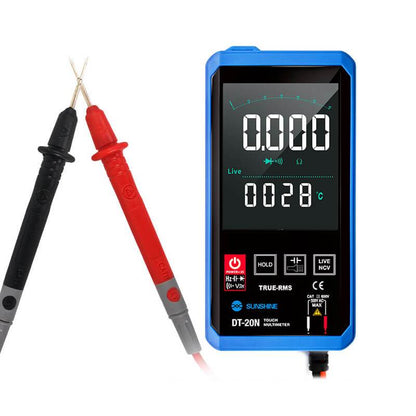 Multímetro digital SUNSHINE DT-20N, totalmente automático, de alta precisión, con pantalla táctil a color, medición de voltaje CA/CC, corriente y resistencia - ORIWHIZ