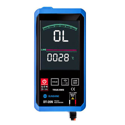 Multímetro digital SUNSHINE DT-20N, totalmente automático, de alta precisión, con pantalla táctil a color, medición de voltaje CA/CC, corriente y resistencia - ORIWHIZ