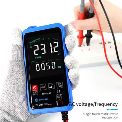 Multímetro digital SUNSHINE DT-20N, totalmente automático, de alta precisión, con pantalla táctil a color, medición de voltaje CA/CC, corriente y resistencia - ORIWHIZ
