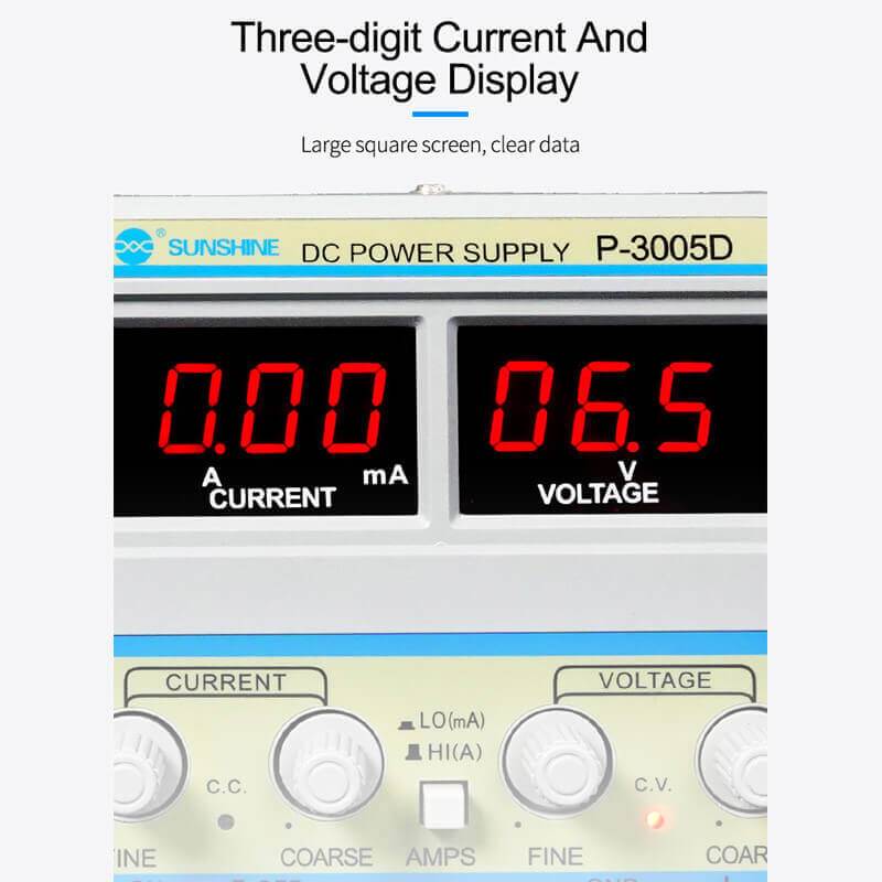 Sunshine P-3005D Digital Display Adjustable DC Power Supply Three-digit Voltage Current Display Intelligent Regulated Power - ORIWHIZ